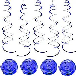30 Pcs Blue Hanging Swirl Party Decorations,Sparkle Blue Birthday Ceiling Decorations,Streamers for Wedding Party Anniversary Graduation Christmas (Blue)